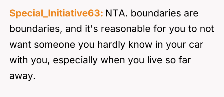 Special_Initiative63 NTA. boundaries are boundaries, and it's reasonable for you...
