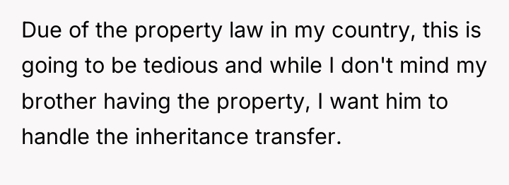 Due of the property law in my country, this is...