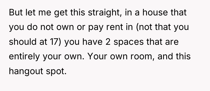 But let me get this straight, in a house that...