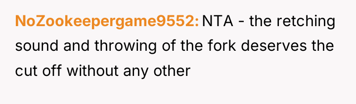 NoZookeepergame9552 NTA - the retching sound and throwing of the...