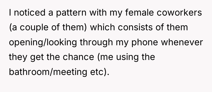 I noticed a pattern with my female coworkers (a couple...