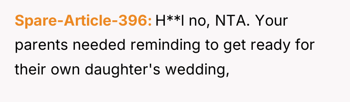 Spare-Article-396 H**l no, NTA. Your parents needed reminding to get...