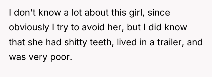 I don't know a lot about this girl, since obviously...