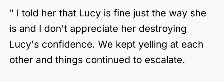 " I told her that Lucy is fine just the...
