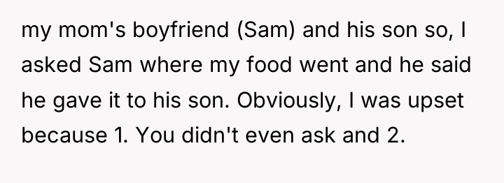 my mom's boyfriend (Sam) and his son so, I asked...