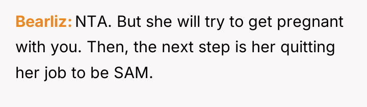 Bearliz NTA. But she will try to get pregnant with...