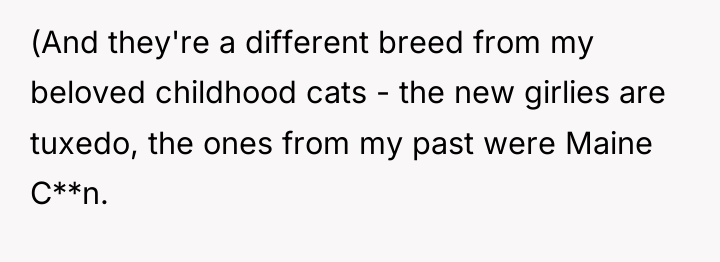 (And they're a different breed from my beloved childhood cats...