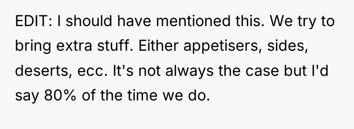 EDIT: I should have mentioned this. We try to bring...