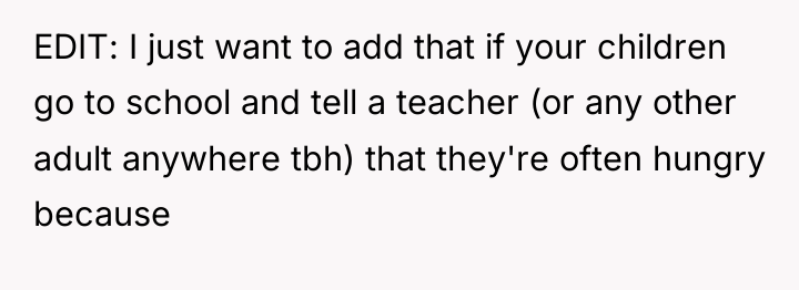 EDIT: I just want to add that if your children...