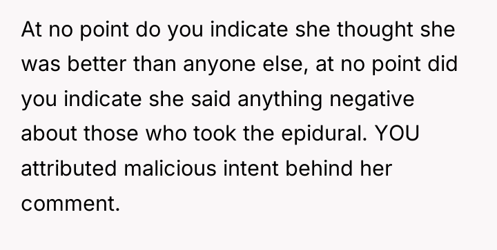 At no point do you indicate she thought she was...