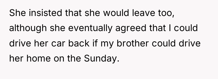 She insisted that she would leave too, although she eventually...