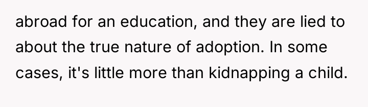 abroad for an education, and they are lied to about...