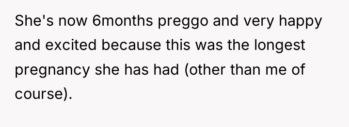 She's now 6months preggo and very happy and excited because...
