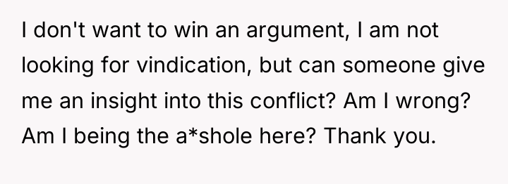 I don't want to win an argument, I am not...