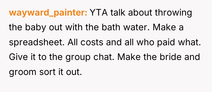 wayward_painter YTA talk about throwing the baby out with the...