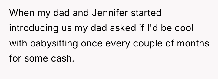 When my dad and Jennifer started introducing us my dad...