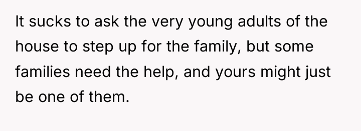 It sucks to ask the very young adults of the...
