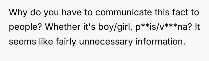 Why do you have to communicate this fact to people?...
