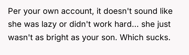 Per your own account, it doesn't sound like she was...