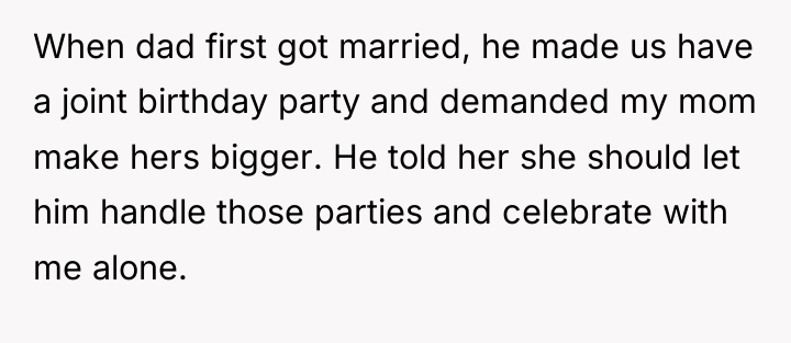When dad first got married, he made us have a...