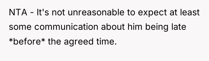 NTA - It's not unreasonable to expect at least some...