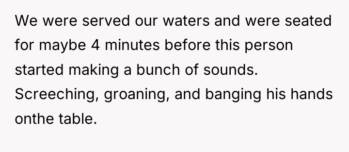 We were served our waters and were seated for maybe...