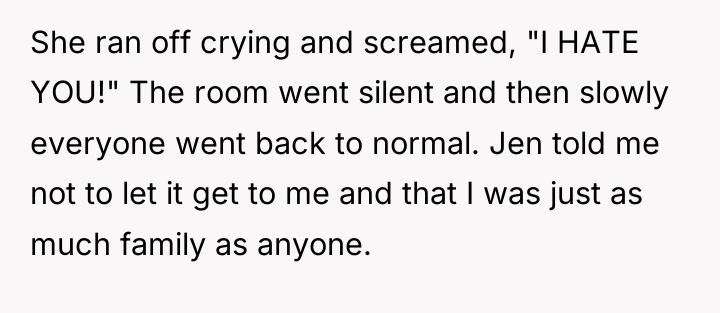 She ran off crying and screamed, "I HATE YOU!" The...