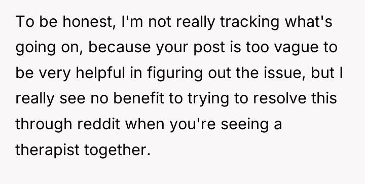 To be honest, I'm not really tracking what's going on,...