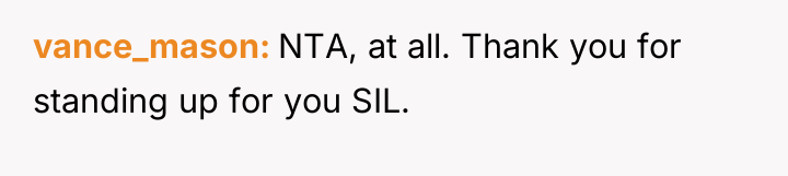 vance_mason NTA, at all. Thank you for standing up for...