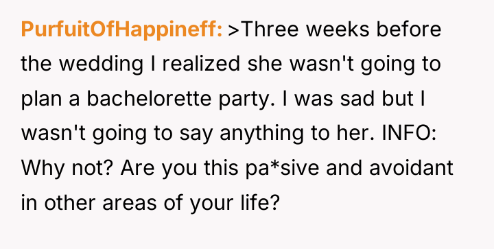 PurfuitOfHappineff >Three weeks before the wedding I realized she wasn't...