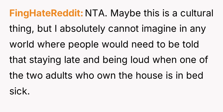 FingHateReddit NTA. Maybe this is a cultural thing, but I...