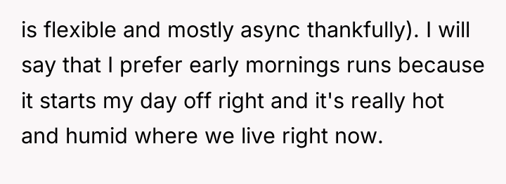 is flexible and mostly async thankfully). I will say that...