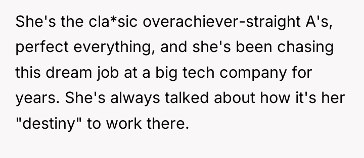 She's the cla*sic overachiever-straight A's, perfect everything, and she's been...