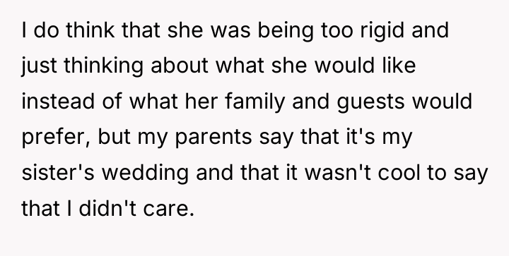 I do think that she was being too rigid and...