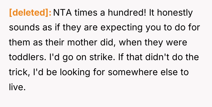 [deleted] NTA times a hundred! It honestly sounds as if...