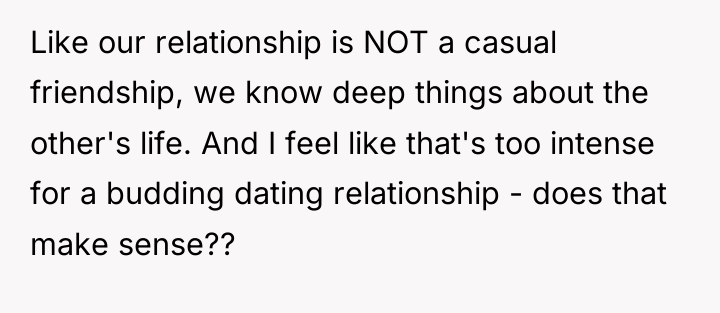 Like our relationship is NOT a casual friendship, we know...