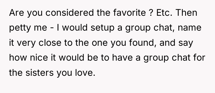 Are you considered the favorite ? Etc. Then petty me...