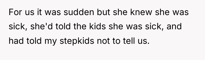 For us it was sudden but she knew she was...