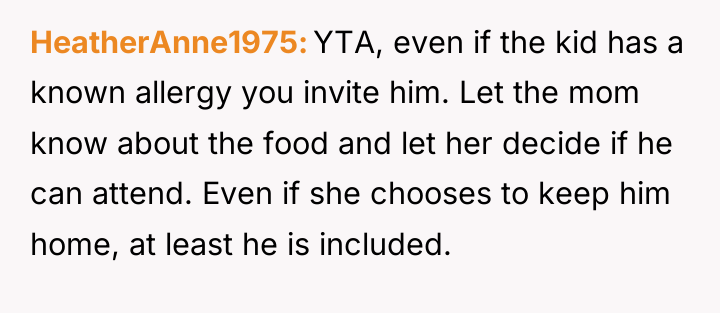 HeatherAnne1975 YTA, even if the kid has a known allergy...