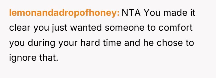 lemonandadropofhoney NTA You made it clear you just wanted someone...