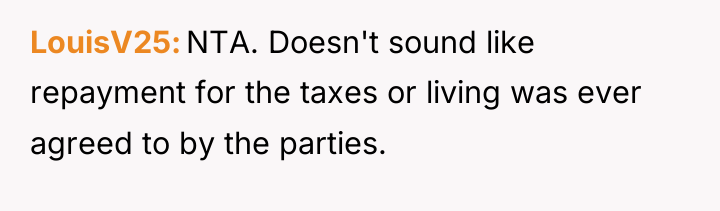 LouisV25 NTA. Doesn't sound like repayment for the taxes or...