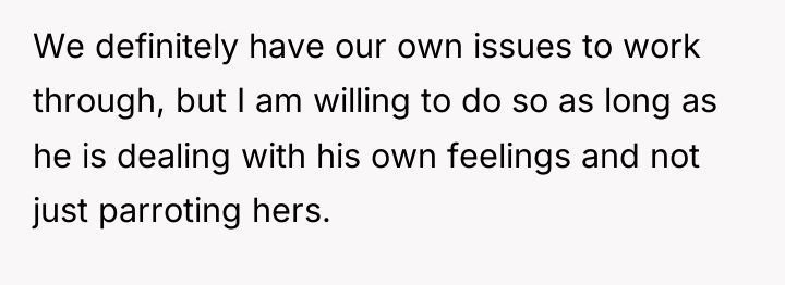 We definitely have our own issues to work through, but...