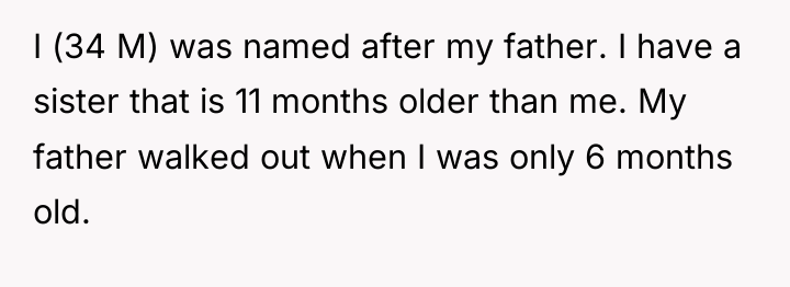 I (34 M) was named after my father. I have...