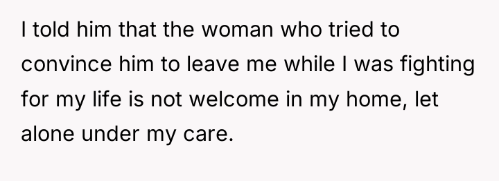 I told him that the woman who tried to convince...