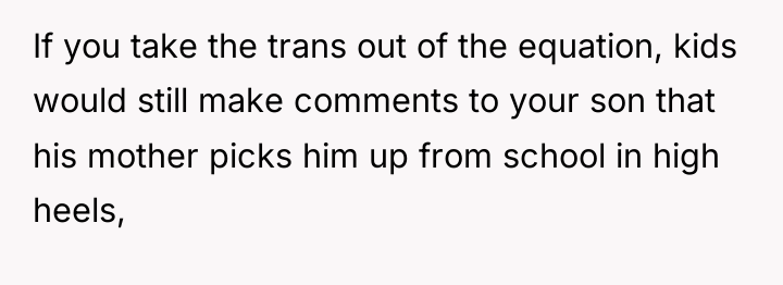 If you take the trans out of the equation, kids...