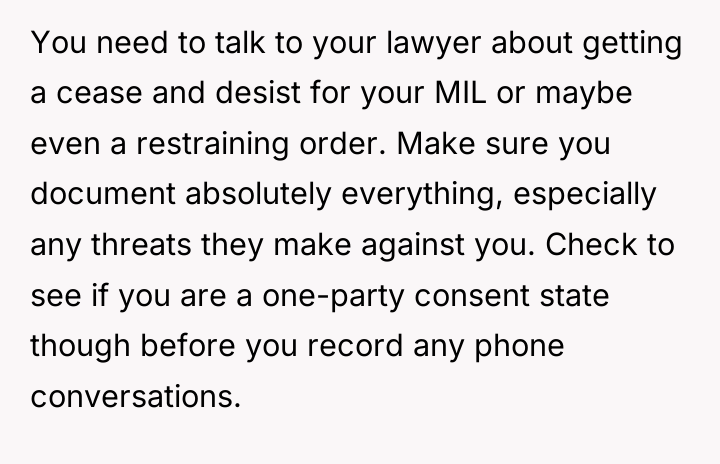 You need to talk to your lawyer about getting a...