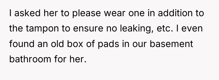 I asked her to please wear one in addition to...