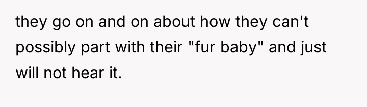 they go on and on about how they can't possibly...