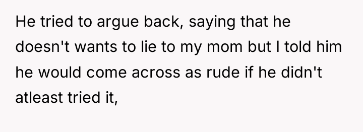He tried to argue back, saying that he doesn't wants...