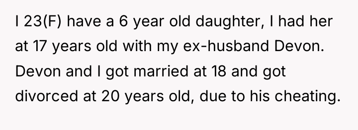 I 23(F) have a 6 year old daughter, I had...
